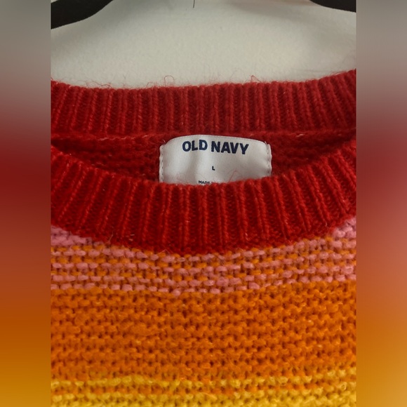 Old Navy Rainbow Striped Sweater Large - Picture 4 of 4
